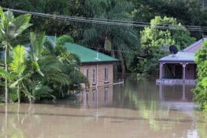 A blog header image addressing topics related to flood relief